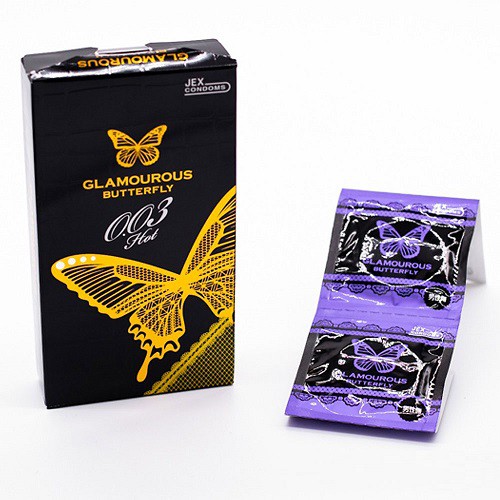 Bao cao su Jex Glamcurous Butterfly Hot 003 siêu mỏng