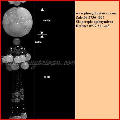 Dây treo phật Di Lặc Ô tô  mã não (24cm) đã trì chú