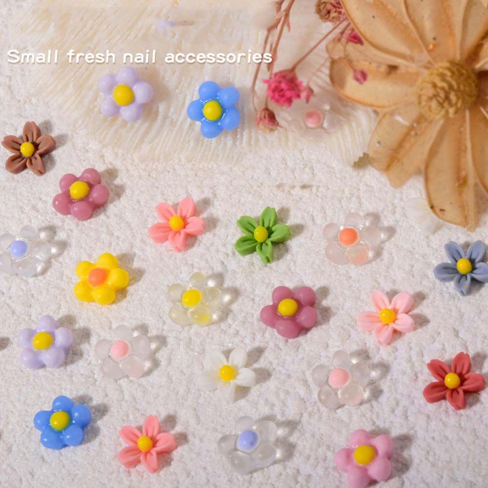Phụ Kiện Trang Trí Móng Tay Trong Suốt Hình Hoa Xinh Xắn|Hạt Nhựa Nhiều Màu Sắc Đính Móng Nghệ Thuật