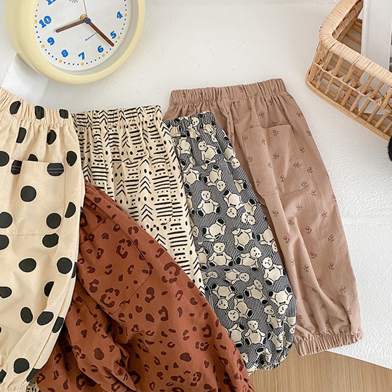 Quần lưng thun ống rộng thoáng khí cho bé gái