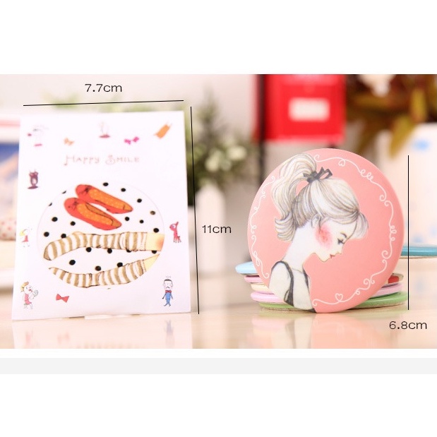 Gương Tròn Trang Điểm Mini Đáng Yêu Hàn Quốc Bỏ Túi, Gương Bé Nhỏ Cầm Tay Di Động