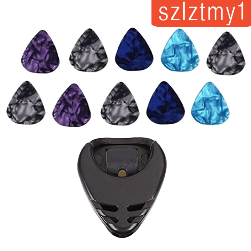 [Thunder] 10pcs Guitar Picks & Guitar Pick Holder Easy to Paste on the Guitar