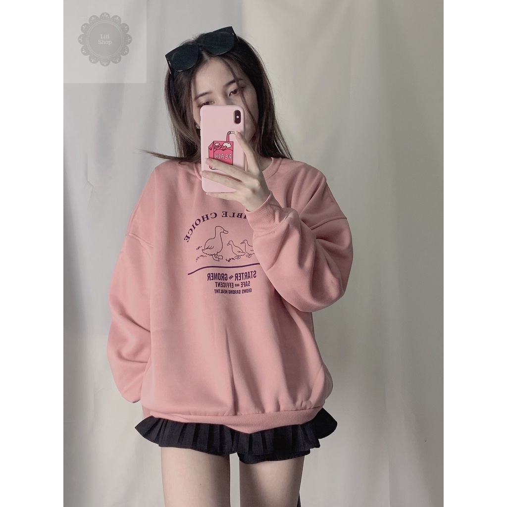 ẢNH THẬT - Áo Sweater Nỉ Bông Ulzzang Dáng Rộng Cho Nữ - Liti shop