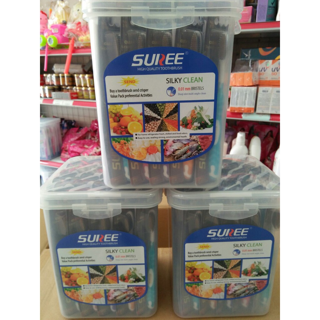 Combo sỉ 50 cây bàn chải đánh răng Suree Thái Lan(Than Hoạt Tính)