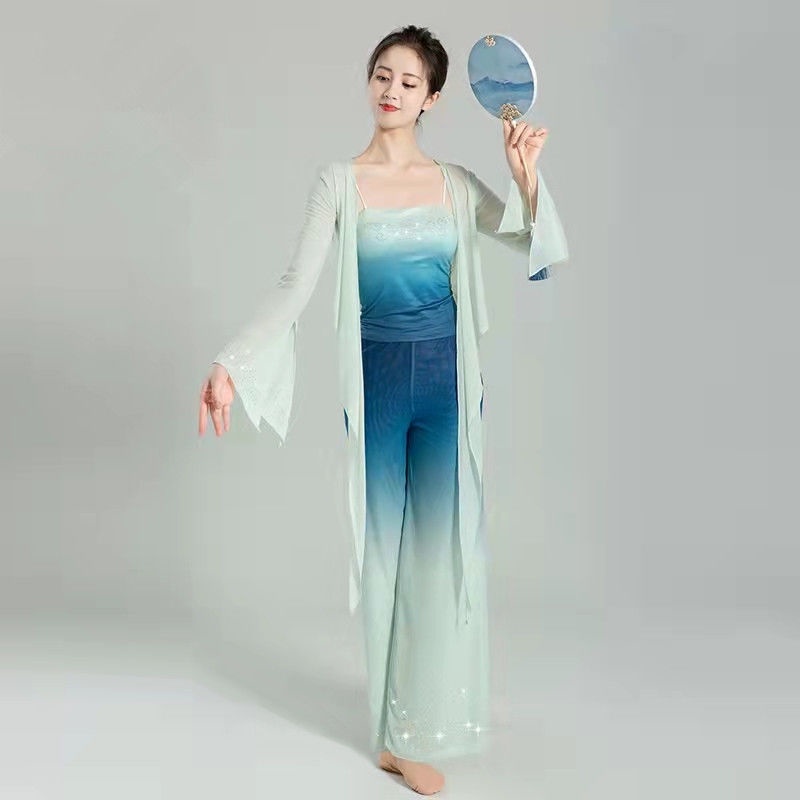 M &amp; E Bộ Trang Phục Múa Dân Tộc Dáng Rộng Màu Gradient Hiện Đại Cho Nữ