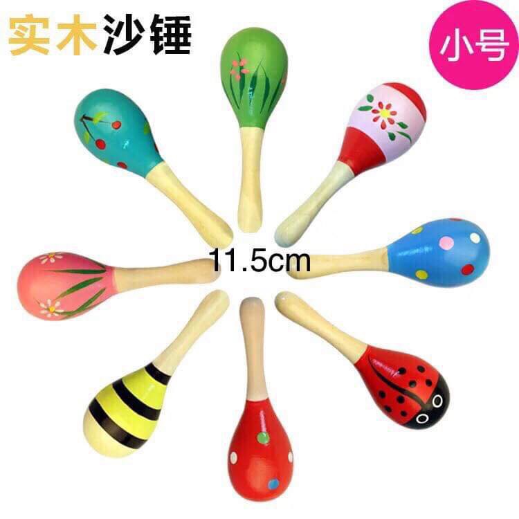 Lục lạc gỗ tròn tập cầm nắm size 11cm