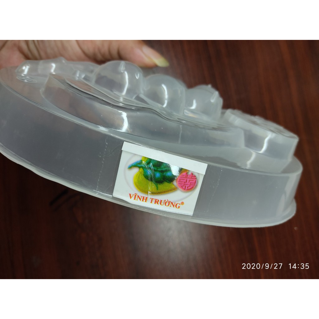 KHUÔN RAU CÂU NHỰA OVAL HÌNH TRẦU CAU SONG HỶ 22 CM