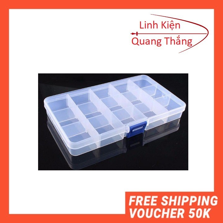 Hộp Chia Ngăn Đựng Trang Sức,Phụ Kiện, Linh Kiện 15 Ngăn - linhkienmh