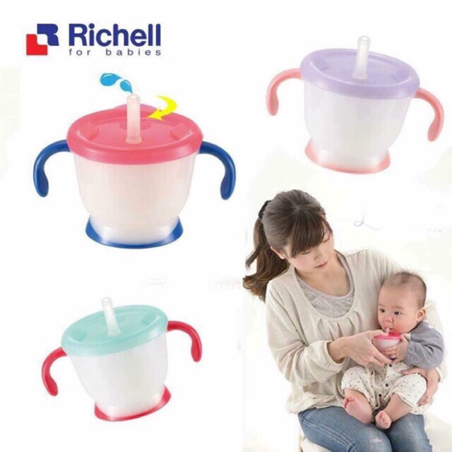 Cốc tập uống 3 giai đoạn Richell (chính hãng Cty Ánh Dươngphân phối)