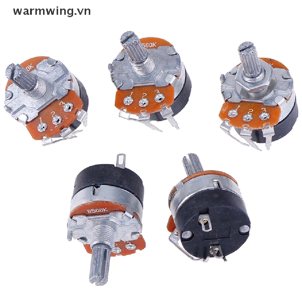 【warmwing】 5PCS Switch Carbon Potentiometer B500K WH138-4 Ohm Single Linear With Switch .