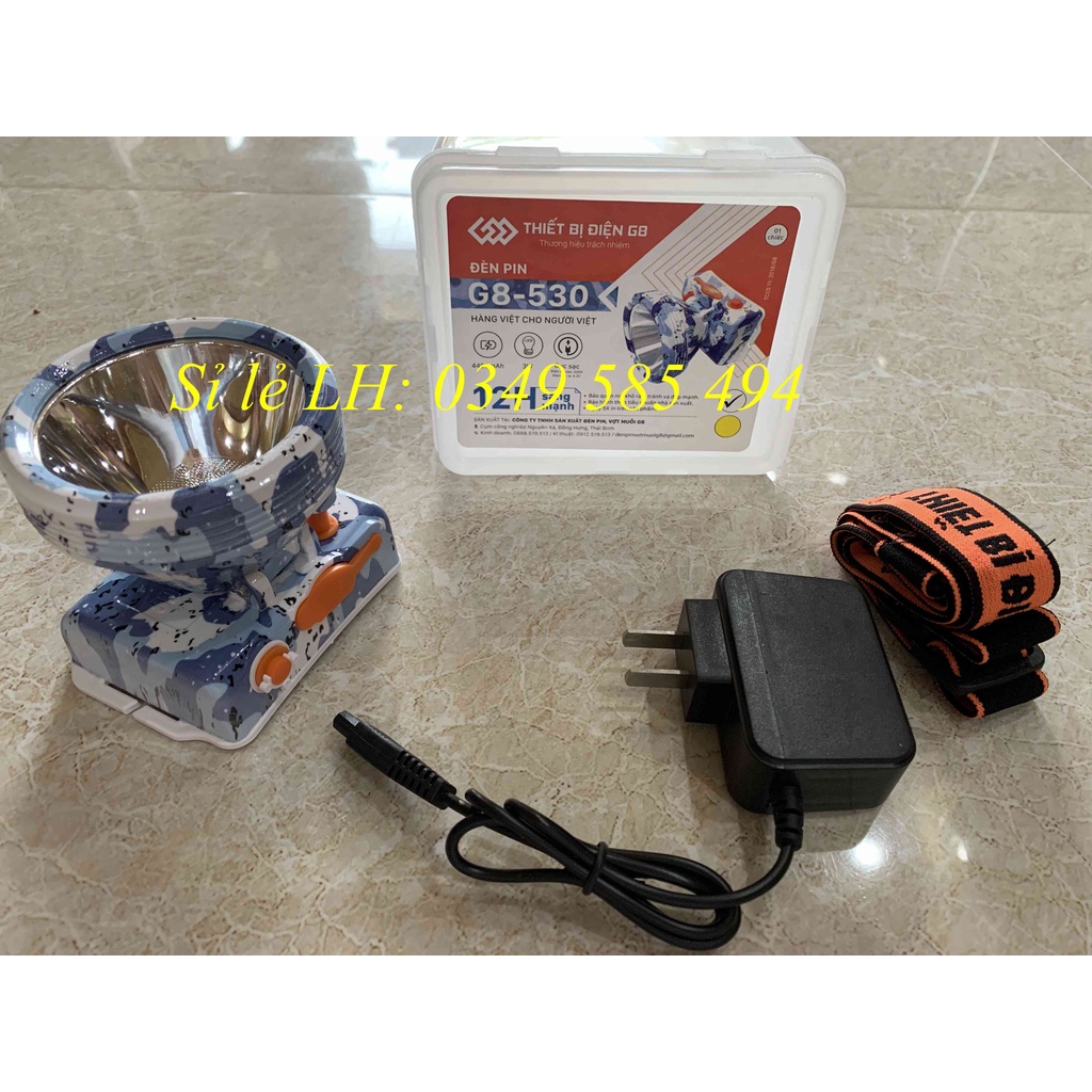 Đèn pin đội đầu G8-530 siêu sáng, chống nước mưa -