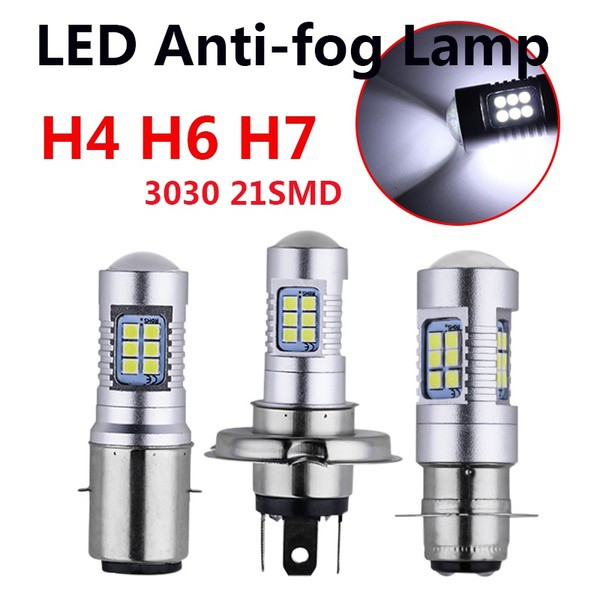 H4 Motorcycle 3030 21SMD Led Headlight Head Light Lamp Bulb 1200LM White 21W