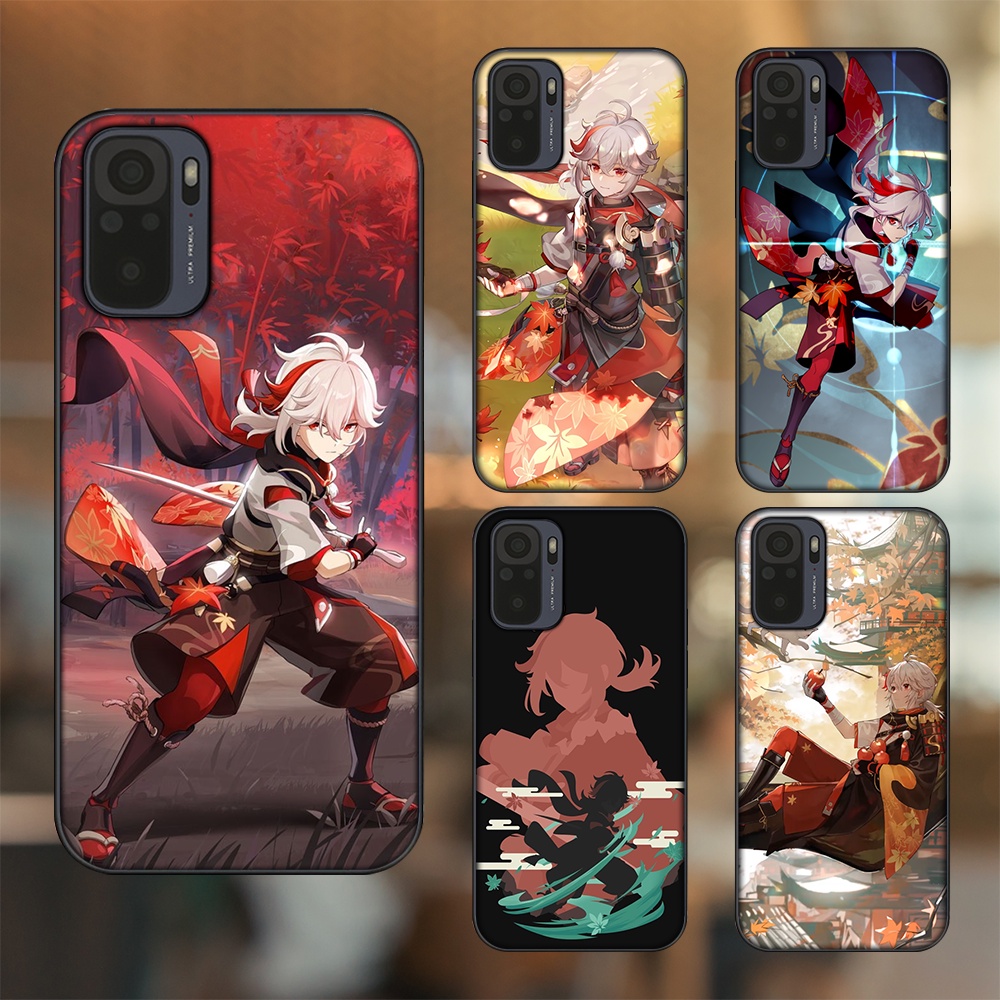 Ốp lưng Xiaomi Redmi Note 10, Note 10s viền đen in hình Kazuha Genshin Impact