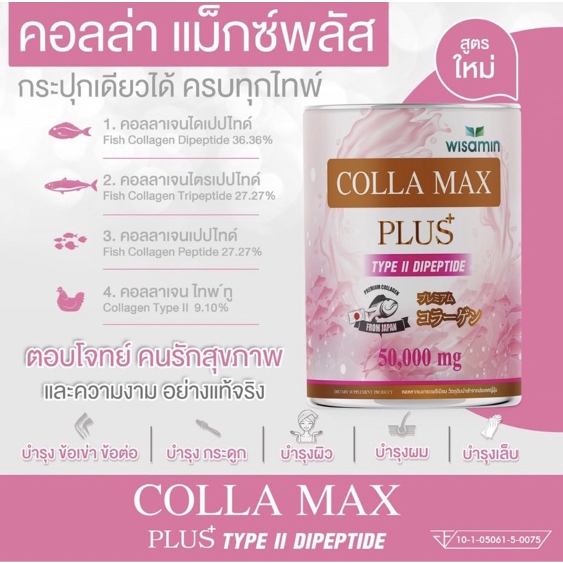 COLLAGEN TYPE 2 DIPEPTIDE:COLLAMAX PLUS + 4 in 1 Tinh khiết 💯