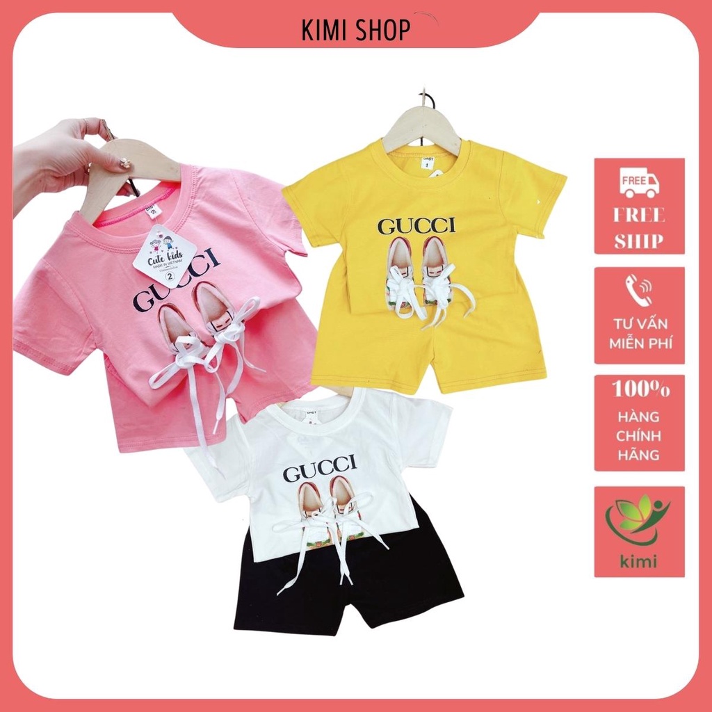 Bộ cộc tay gucci cho bé gái bé trai trẻ em cotton cao cấp hàng loại đẹp giá rẻ--KIMI-GC1