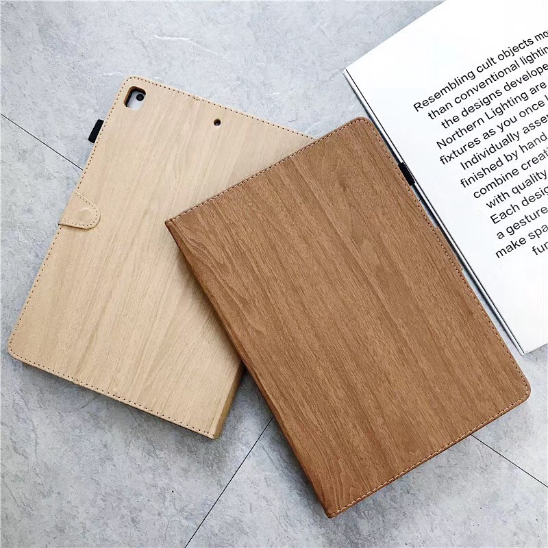 Ipad wood protection cover 2018 9.7 inch air4 10.9 mini 1/2/3/4 universal leather case