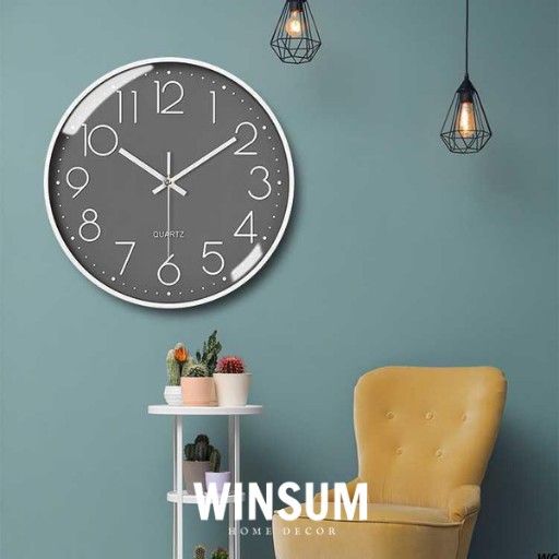 Đồng hồ treo tường kim trôi, mặt kính, thiết kế đơn giản hiện đại - winsum.decor