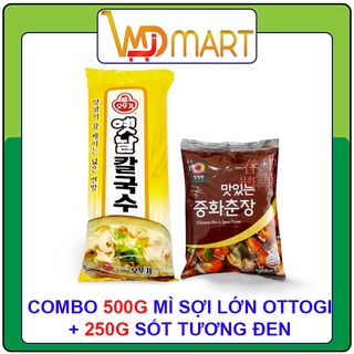 Combo 500g mì sợi lớn Ottogi + 250g sốt tương đen jajangmyeon làm mì tương đen