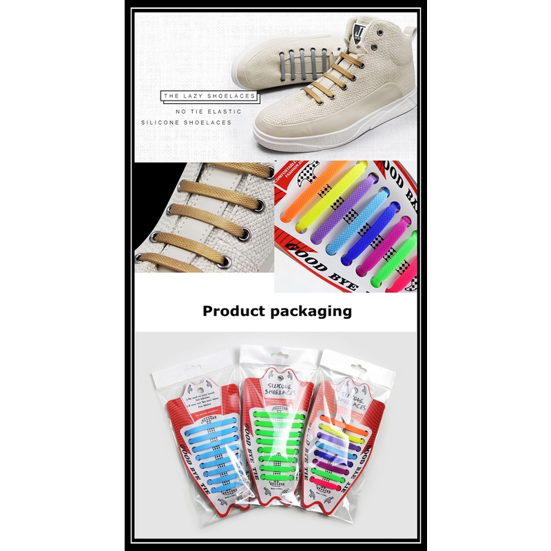 1 Cặp Dây Giày Silicone Co Giãn Không Cần Buộc Dễ Cài Đặt Và Tháo Gỡ Tiện Lợi