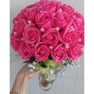 Hoa cưới hoa hồng sáp thơm