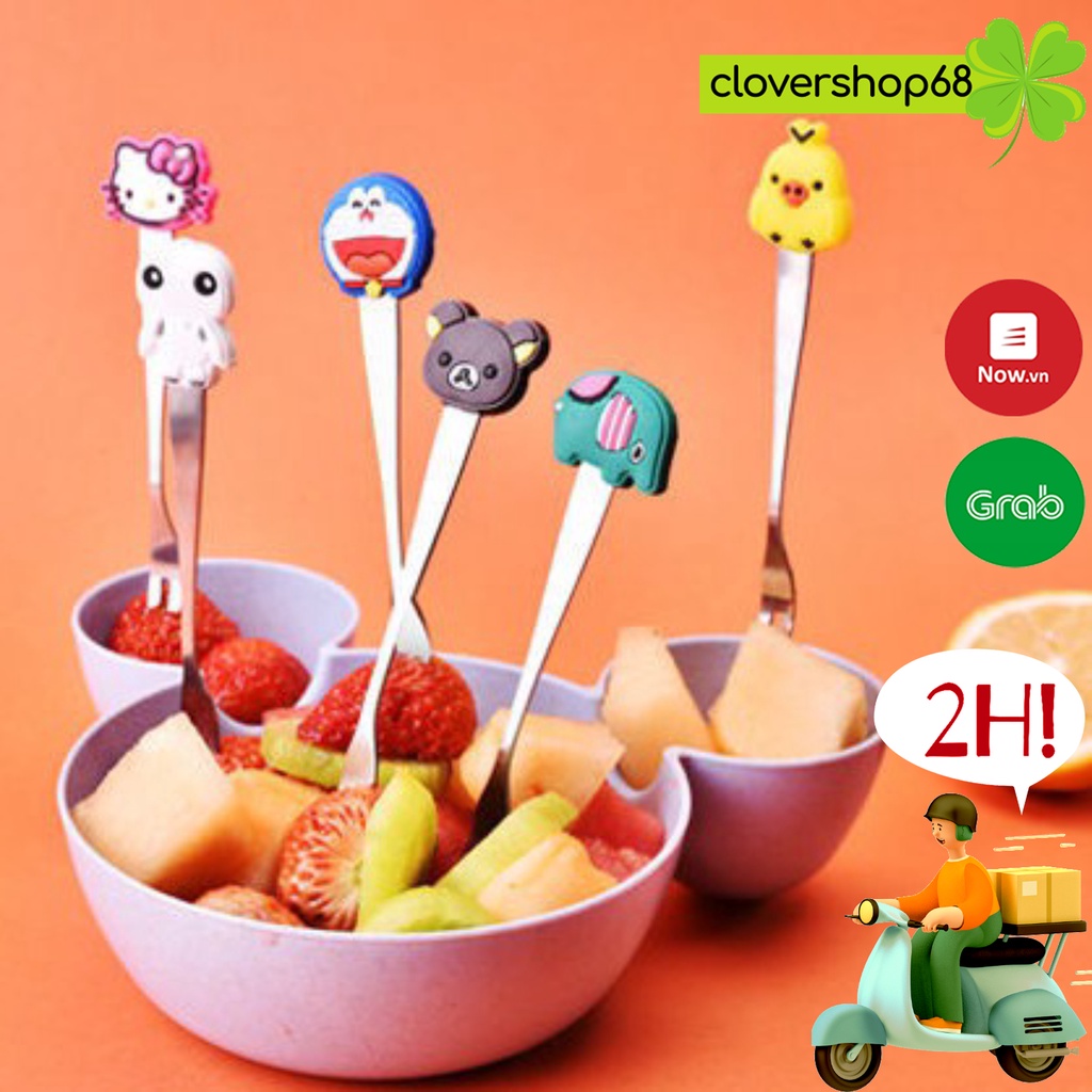 Dĩa Cán Silicon Động Vật Đáng Yêu - Dĩa Trẻ Em  🍀 Clovershop68 🍀