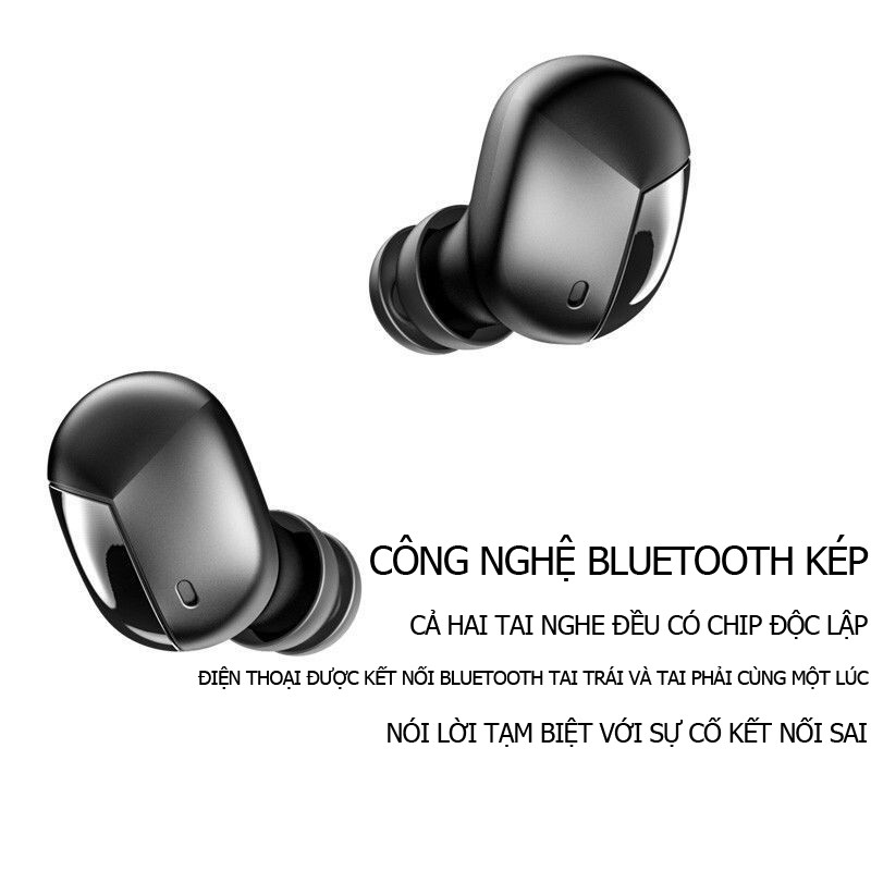 Tai nghe Bluetooth thể thao một tai và hai tai không dây TW200 True với thời lượng pin trong tai ở chế độ chờ cực lâu.