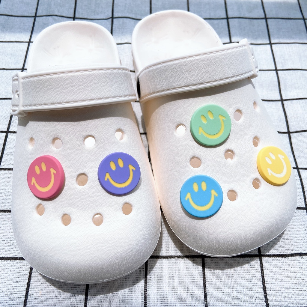 Sticker crocs Shoe Decoration for crocs đế caoSet 5 Phụ Kiện Nút Giày Thời Trang#Loạt Mặt Cười Đầy Màu Sắc