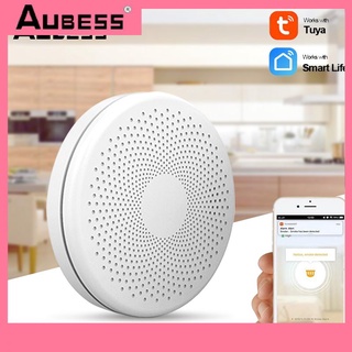 Cảm Biến Khói WiFi Thông Minh Aubess Tuya Có Chuông Báo Cháy