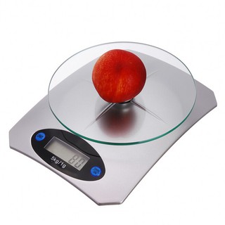 Cân điện tử nhà bếp mặt kính tải trọng 5kg đơn vị tính 1g KE-5