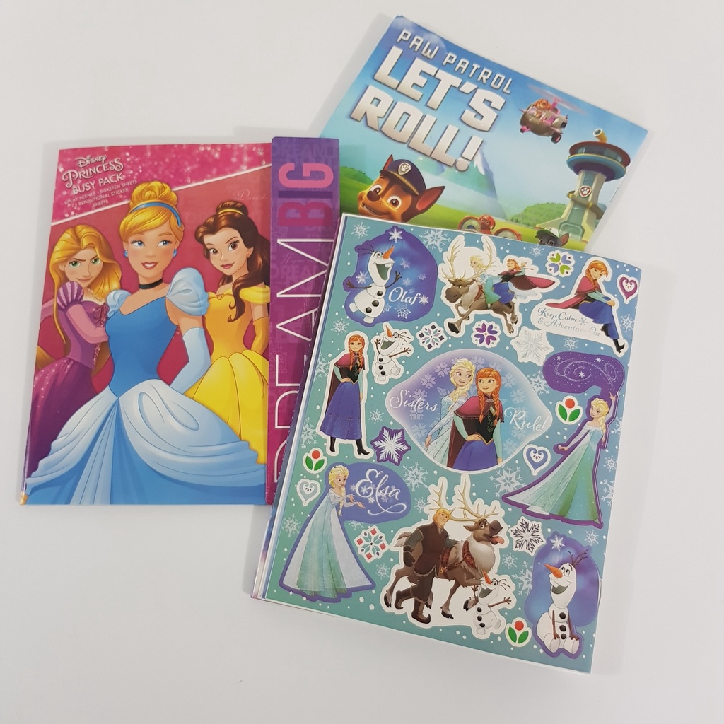 Bộ hình dán sticker công chúa, các nhân vật hoạt hình cute cho bé
