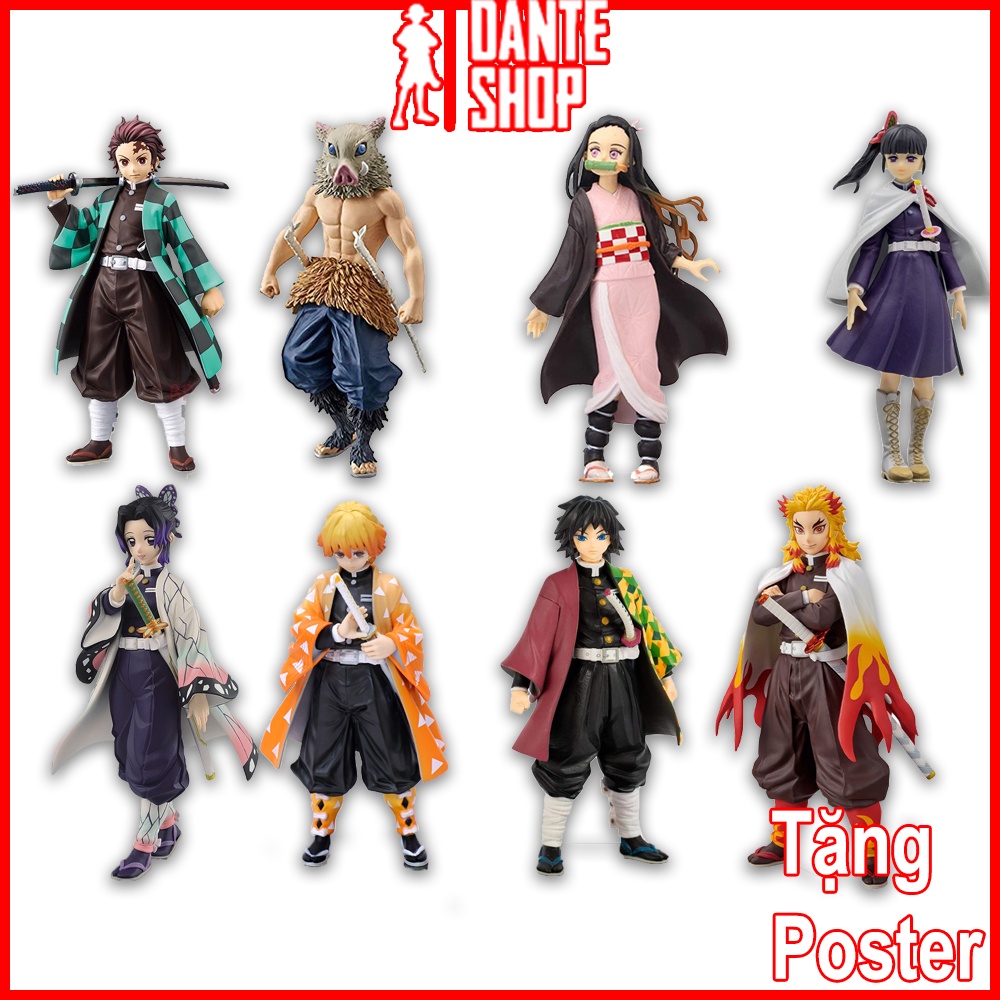 Mô Hình Demon Slayer Kimetsu no Yaiba Nhân Vật Figure Shinobu, Tanjirou, Zenitsu, Inosuke, Nezuko 15-18cm | Tặng Poster