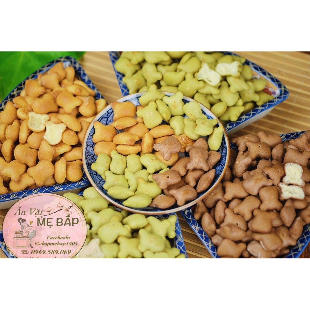 Bánh Gấu Thiên Hồng Mix Vị - Vị Kem Sữa, Chùm Ngây, Socola - Shop Mẹ Bắp