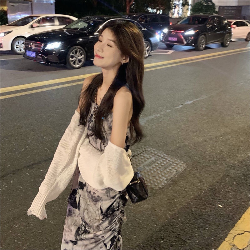 Đầm Dây Rút Hở Lưng Phong Cách Cổ Điển Thiết Kế Mới Size s 2022 Cho Nữ