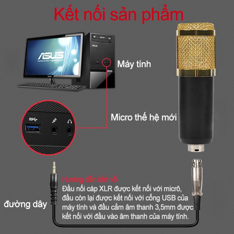 Micro thu âm chuyên nghiệp - (Micro live stream,karaoke online cực hay) Mạng karaoke tụ micro thu âm karaoke [HTBM800]