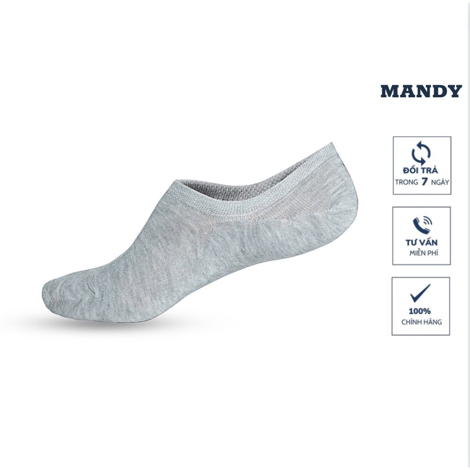 Combo 2 Đôi Tất Lười Nam MANDY, Kháng Khuẩn, Khử Mùi, Không Bai Xù