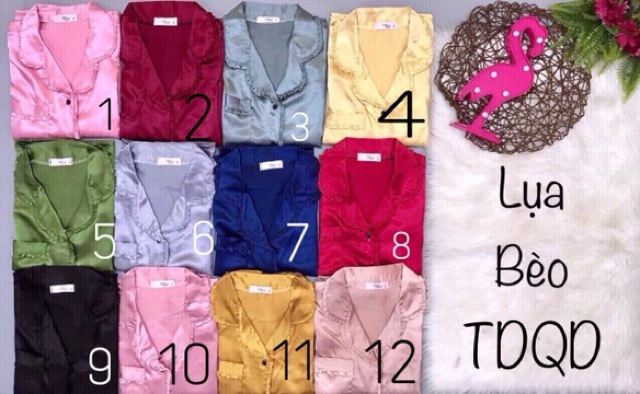 Đồ bộ pijama Lụa viền bèo-Tay dài Quần dài | BigBuy360 - bigbuy360.vn