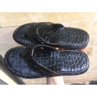 Dép Da Cá Sấu Xỏ Ngón Màu Đen Size 38-43 CÁ SẤU GÒ VẤP