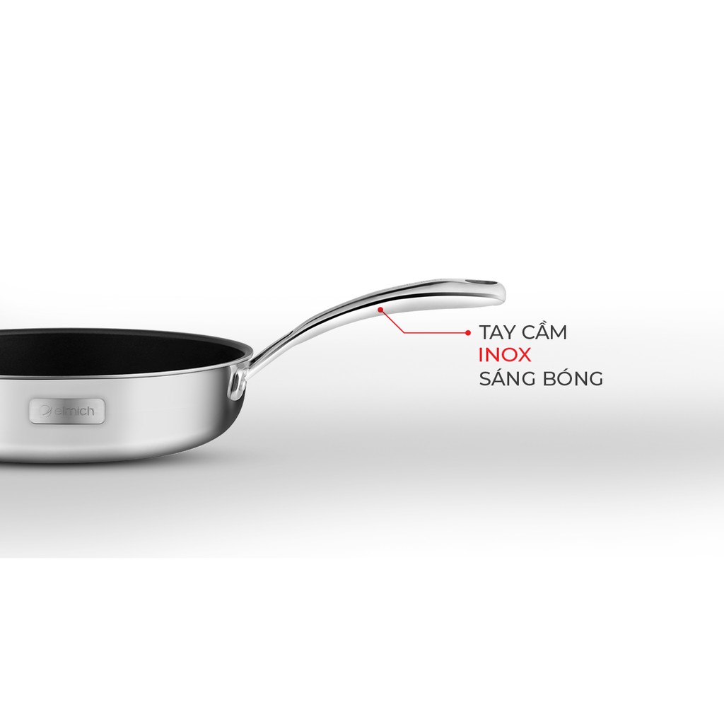 CHẢO INOX ELMICH TRIMAX 20cm 24cm 26cm 28M - ELMICH 3737 3738 3839 3740