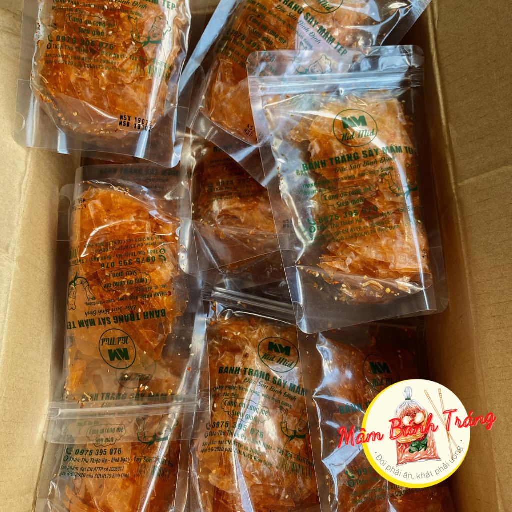 Bánh tráng sấy mắm tép đặc sản Bình Định bánh tráng mắm tép ngon giòn càng ăn càng mê - 04100195