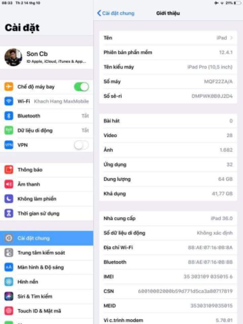 Ipad pro 2018 4g + wifi 64g bản ZA/a máy chưa 1 vết sướt zin keng | BigBuy360 - bigbuy360.vn