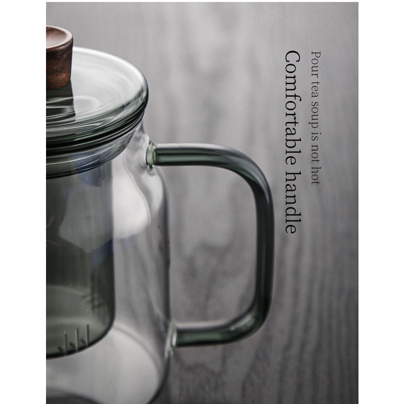 Bộ ấm trà thủy tinh Oneisall chịu nhiệt độ cao 600ml tiện lợi