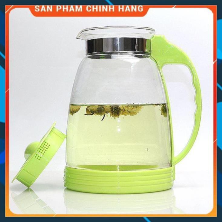 CHÍNH HÃNG -  Ấm pha trà thuỷ tinh 2600ml,bình pha trà thủy tinh ,bình ủ trà cao cấp,bình đựng nước 2600ml