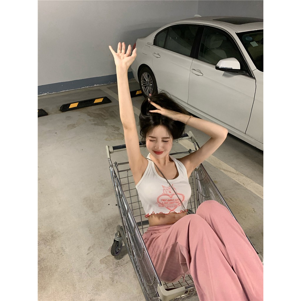 Cocory vn Áo Hai Dây In Họa Tiết Thời Trang Mùa Hè Quyến Rũ Cho Nữ