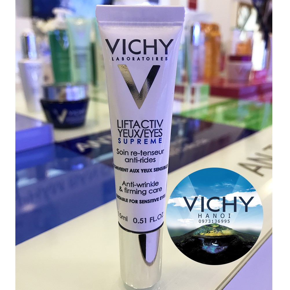 Kem dưỡng giúp giảm nếp nhăn & săn chắc da vùng mắt Vichy Liftactiv Eyes Supreme Global Anti-Wrinkle & Firming Care 15ml