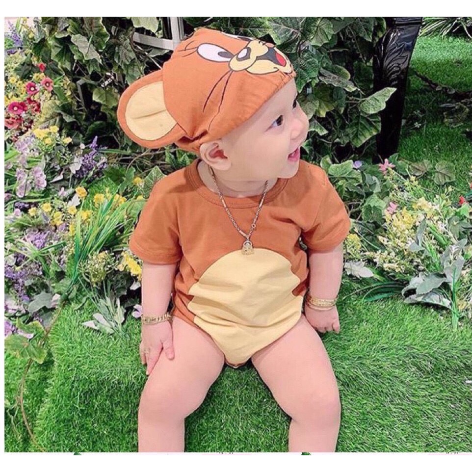 [ Mua 1 tặng 1]set bodysuit thú bé sơ sinh 3-16kg