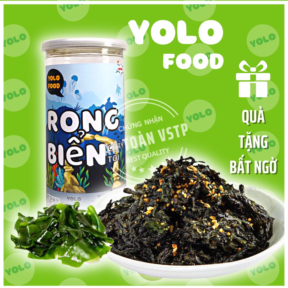 Rong biển cháy tỏi hộp 150g - Yolo đồ ăn vặt Hà Nội vừa ngon vừa rẻ