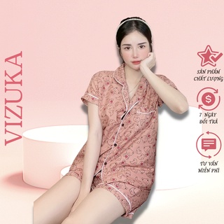 Đồ bộ pijama mặc nhà chất liệu kate Thái VIZUKA