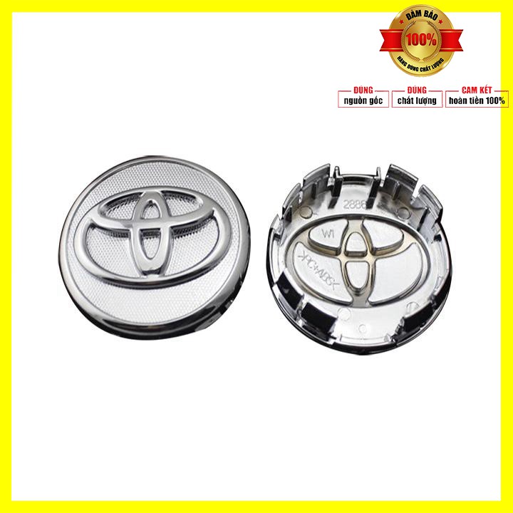 Logo chụp mâm bánh xe ô tô Toyota Vios, Yaris và Altis đường kính 57mm Nhựa ABS - 01 chiếc