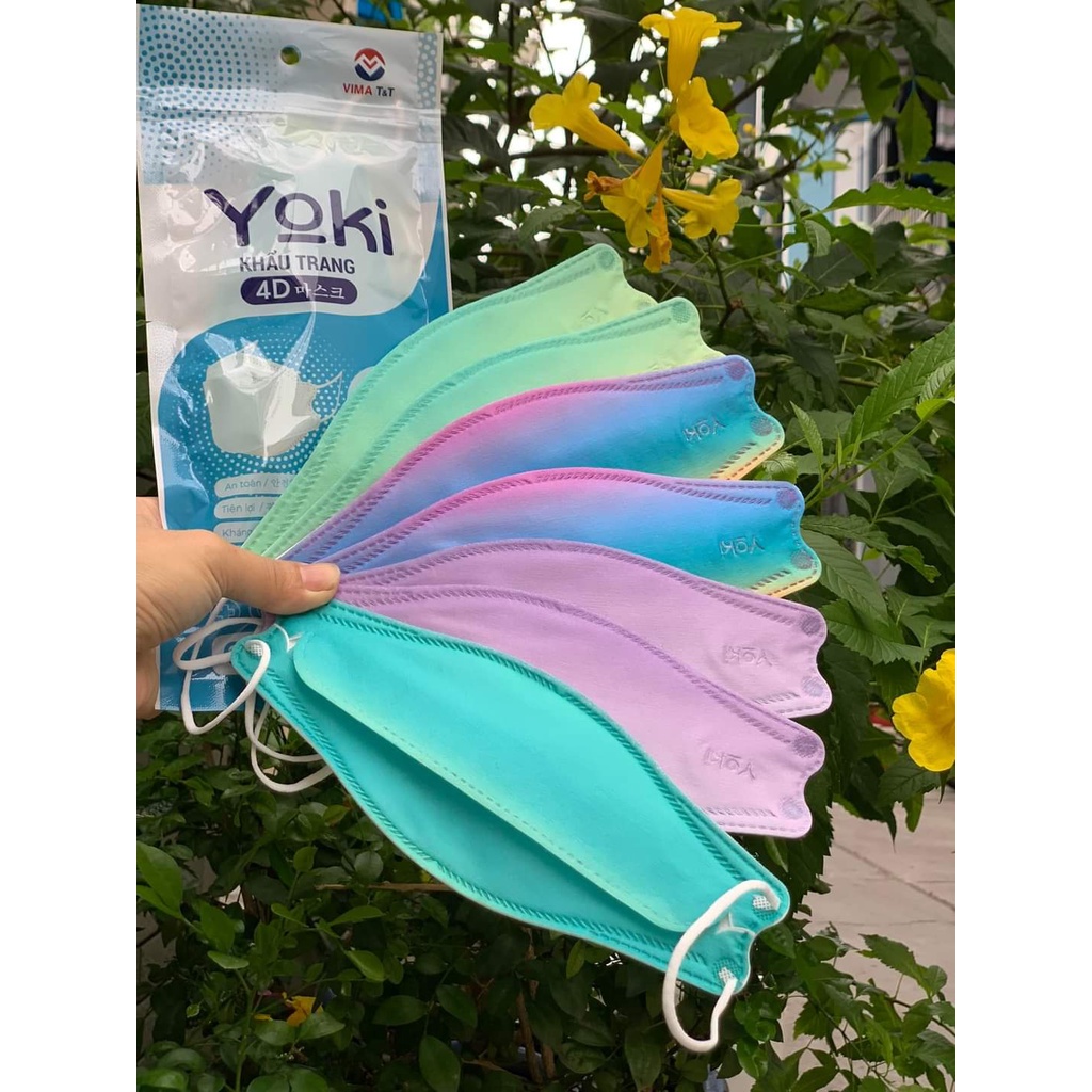 Khẩu trang 4D Yuki (1 bịch 6 chiếc) - 4 lớp kháng khuẩn HÀNG CÔNG TY