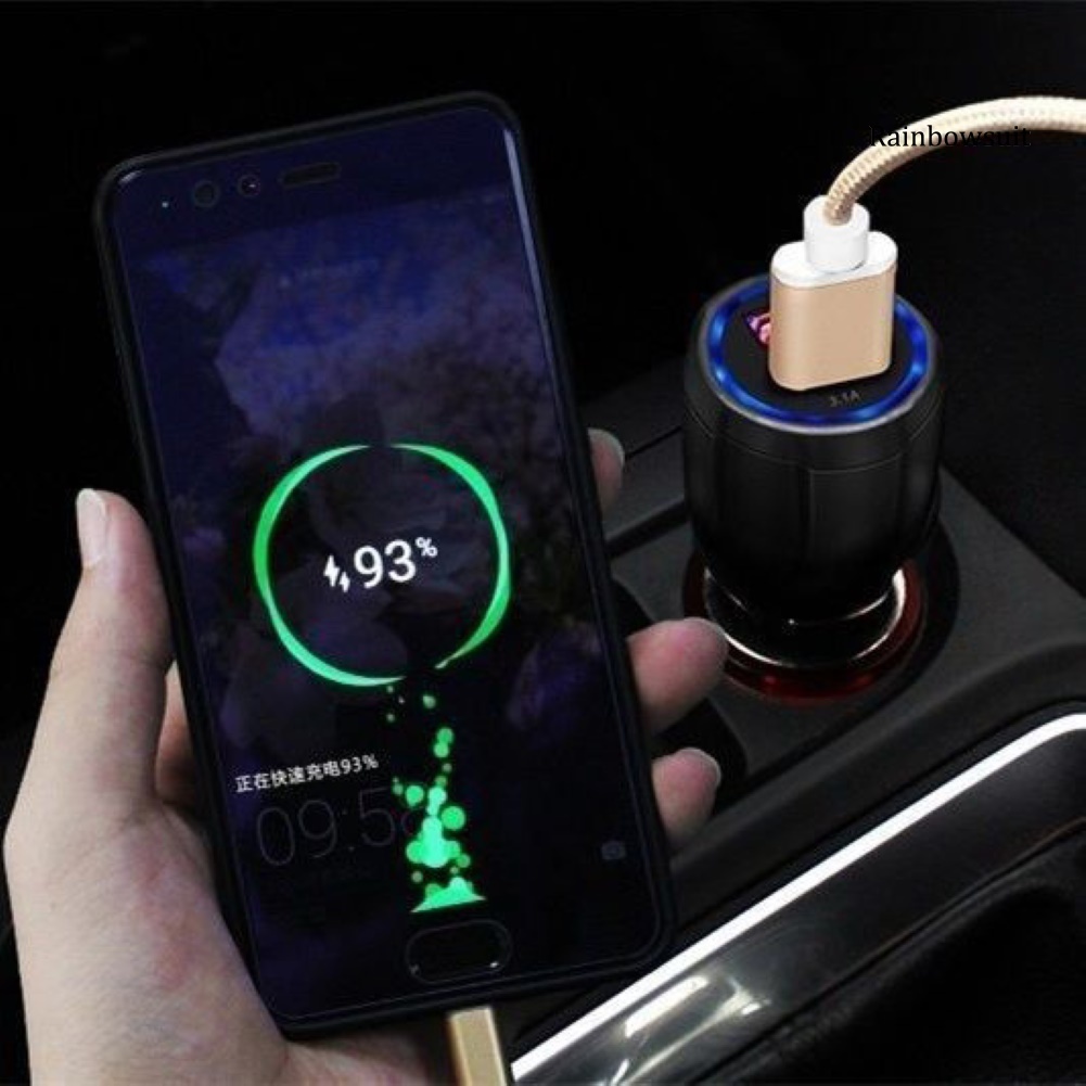 Tẩu Sạc Điện Thoại Nhanh Qc3.0 3.1a Hai Cổng Usb Cho Xe Hơi